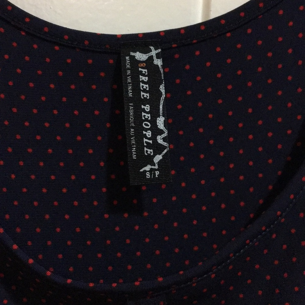 Free People small blue red polka dot dress - Picture 5 of 5
